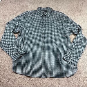 John Varvatos Plaid Button Up Down Shirt Mens Size XL Business Casual